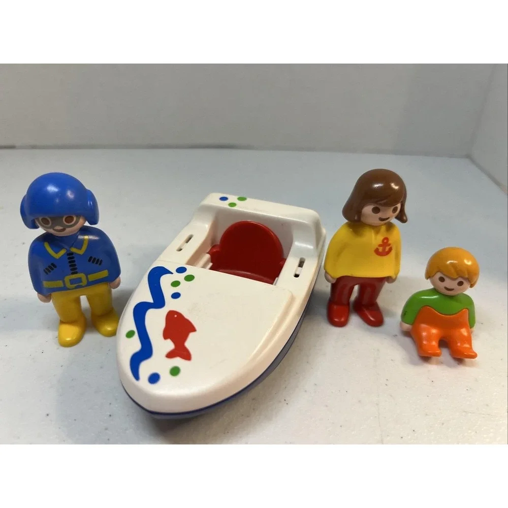 Vintage 1990 Playmobil 6050 FUN IN THE SUN Incomplete Set Play Mobil Boat Family